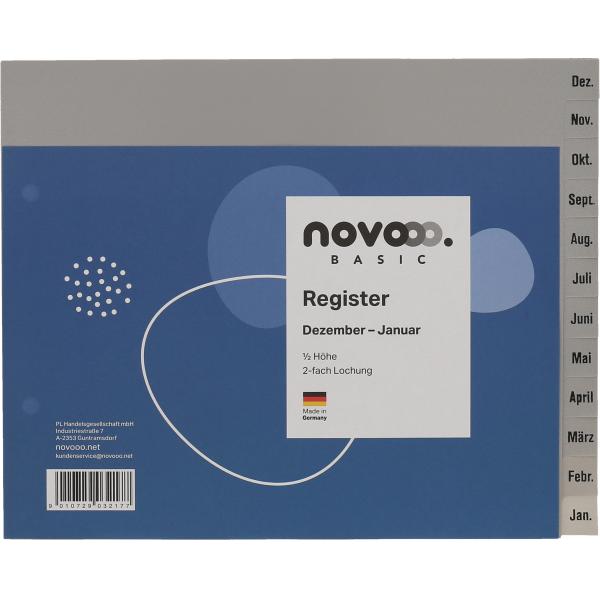 NOVOOO Register PP 1/2 Höhe 40972 grau Dez-Jan DE