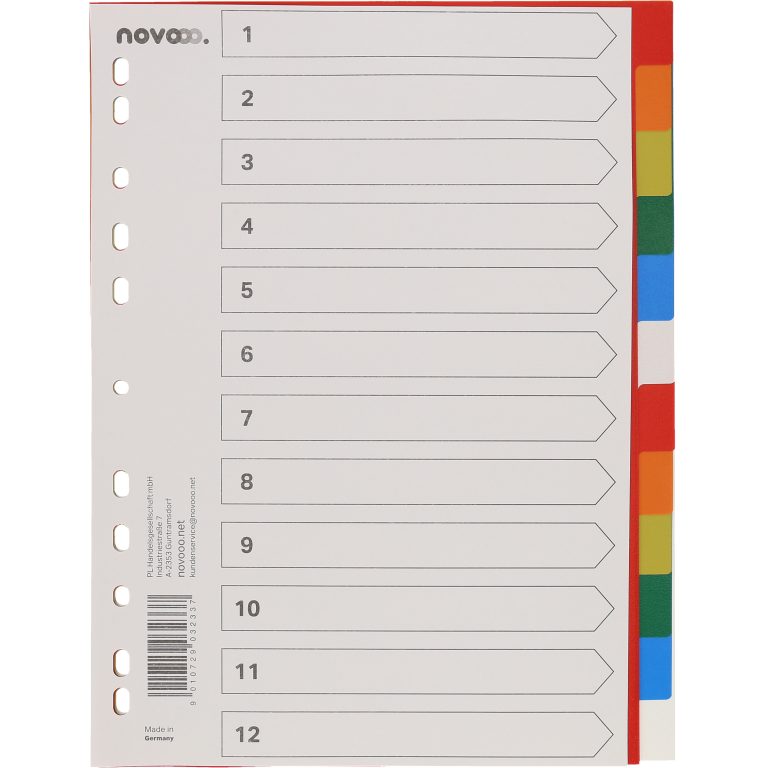 NOVOOO Register PP A4 40984 multicolor 12-teilig