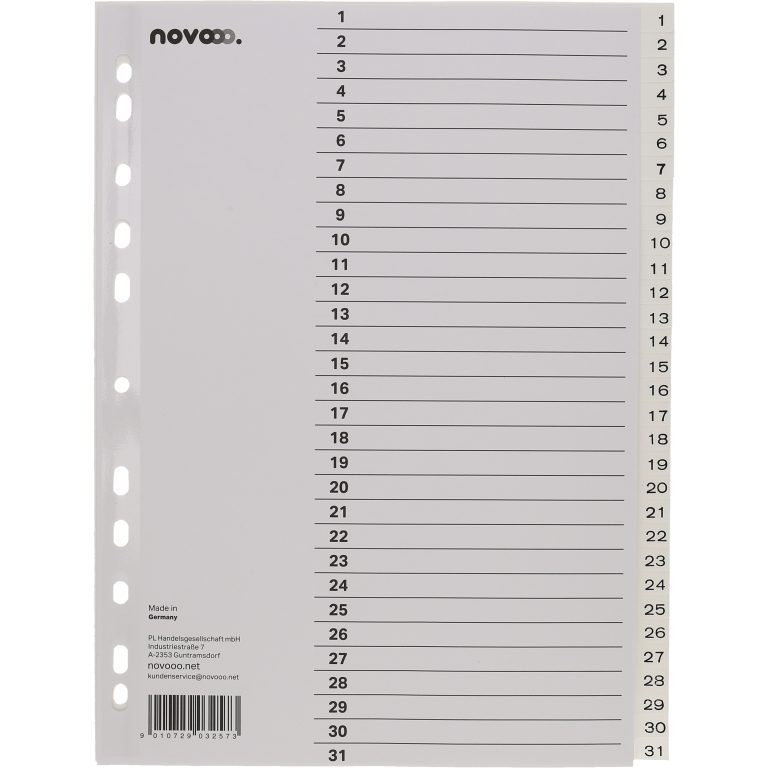 NOVOOO Register PP A4 41000 weiss 1-31