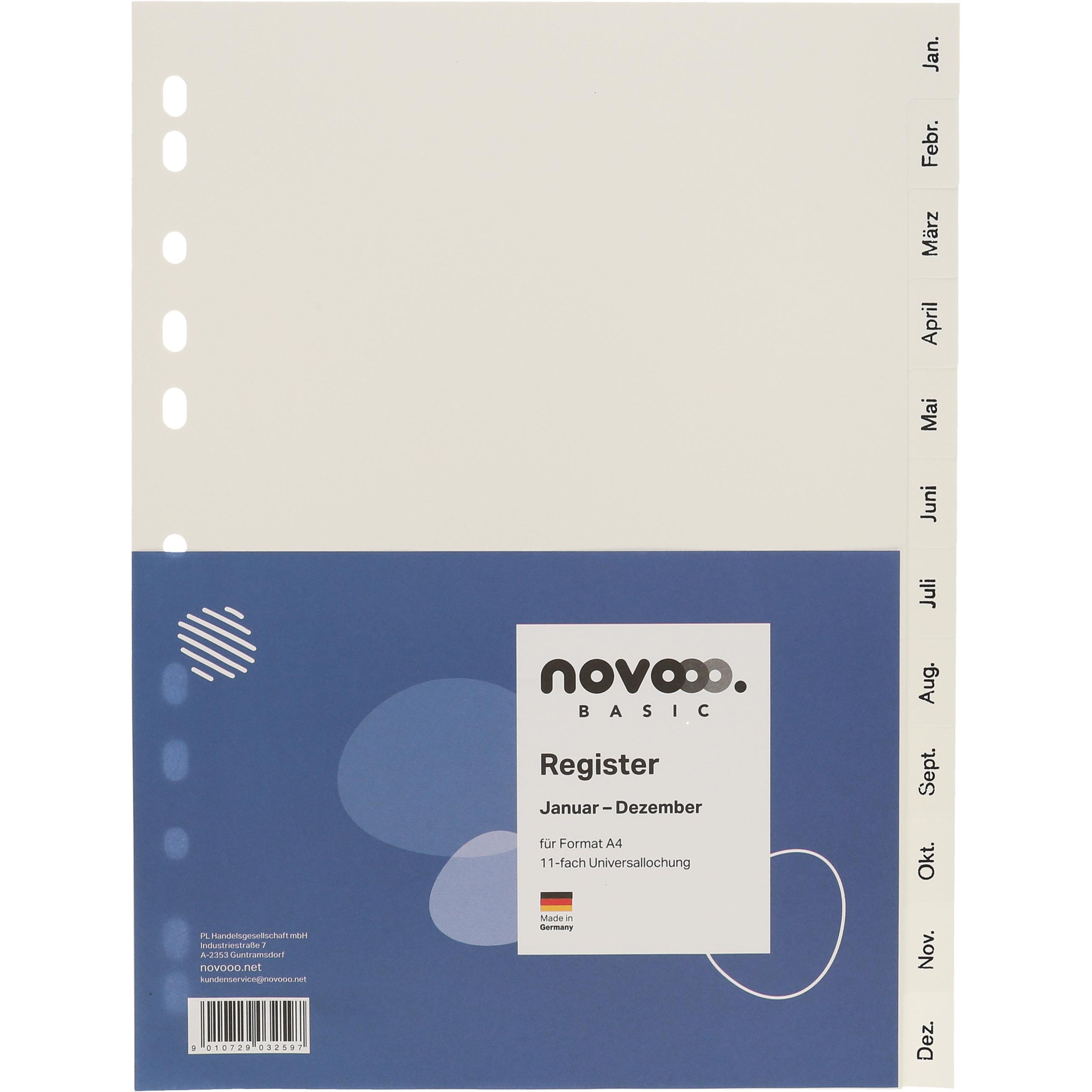 NOVOOO-41002-9010729032610 NOVOOO Register PP A4 41002 weiss Jan-Déc FR – Hochwertig & günstig bei ShopDeca