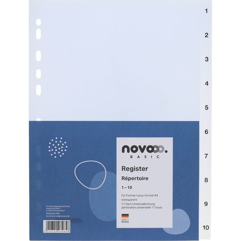 NOVOOO Register PP A4 41004 transparent 1-10