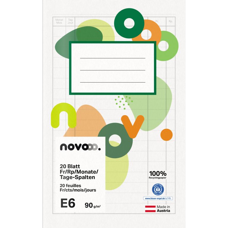 NOVOOO Heft E6 729767 Fr/Rp/Monate/Tage-Spalten 90g
