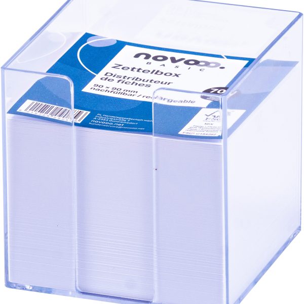 NOVOOO Zettelbox 731142 transparent 9x9x9cm