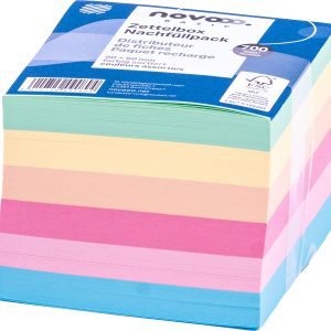 NOVOOO Zettelbox Papier 90x90mm 731145 farbig ass. 80g 700 Blatt