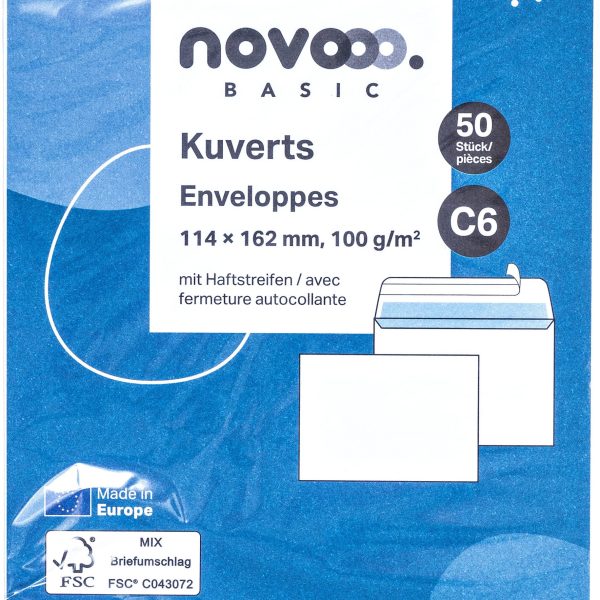 NOVOOO Couvert o/Fenster C6 731516 100g, weiss 50 Stück