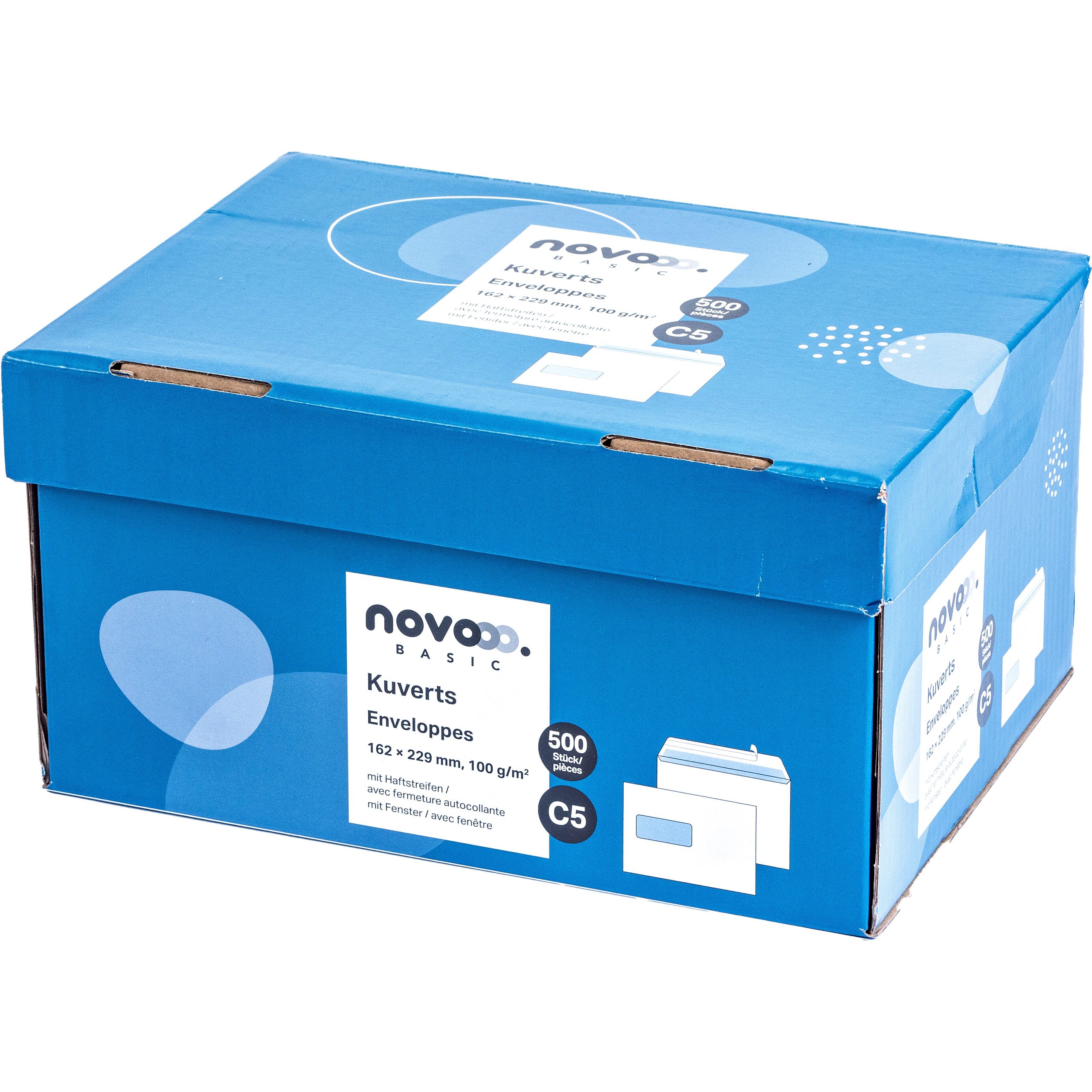 NOVOOO-731519-9010729101903 NOVOOO Couvert m/Fenster links C5 731519 100g, weiss 500 Stück – Hochwertig & günstig bei ShopDeca
