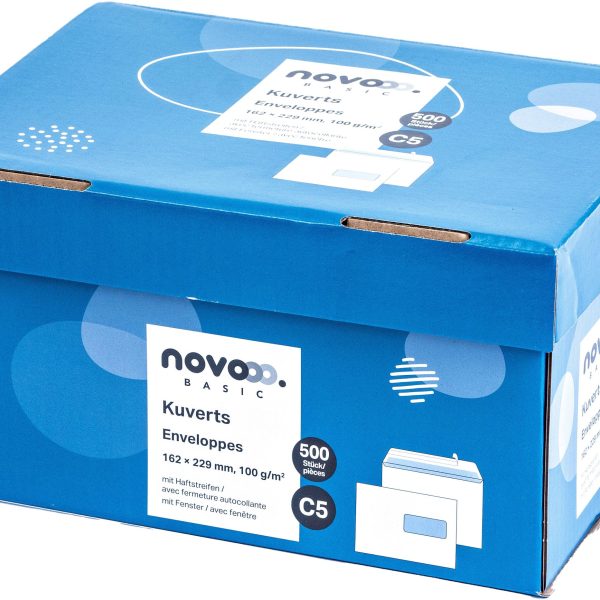 NOVOOO Couvert m/Fenster rechts C5 731520 100g, weiss 500 Stück
