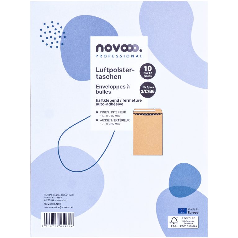 NOVOOO Luftpolstertasche Recycle Gr.3 E-1712122 braun, 170x225mm 10 Stück