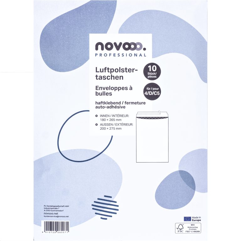 NOVOOO Luftpolstertasche Gr.4 E-1712138 weiss, 200x275mm 10 Stück