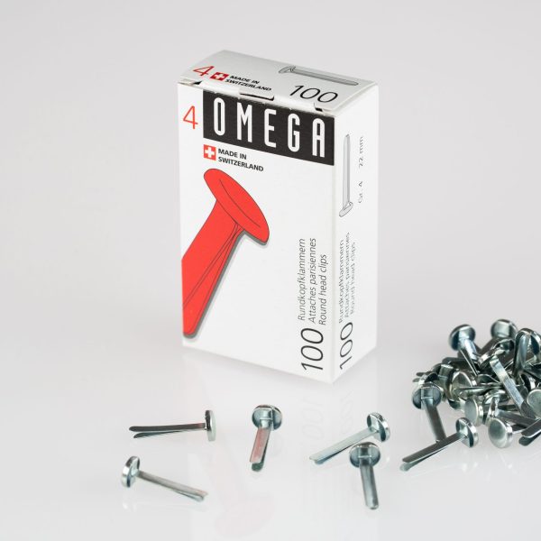 OMEGA Rundkopfklammern 4 22mm 134020492 Alu 100 Stück