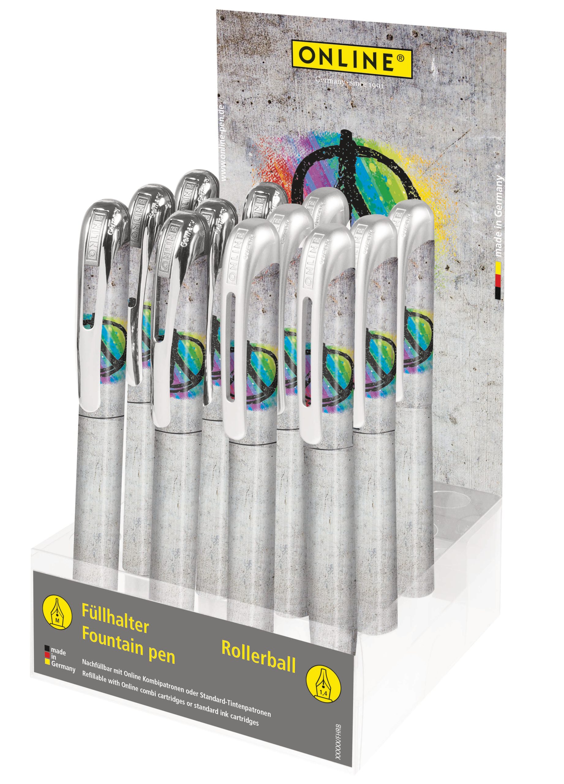 ONLINE-08377-12-4014421083777 ONLINE PET-Display Peace 08377/12 Füllhalter, Tintenroller – Hochwertig & günstig bei ShopDeca