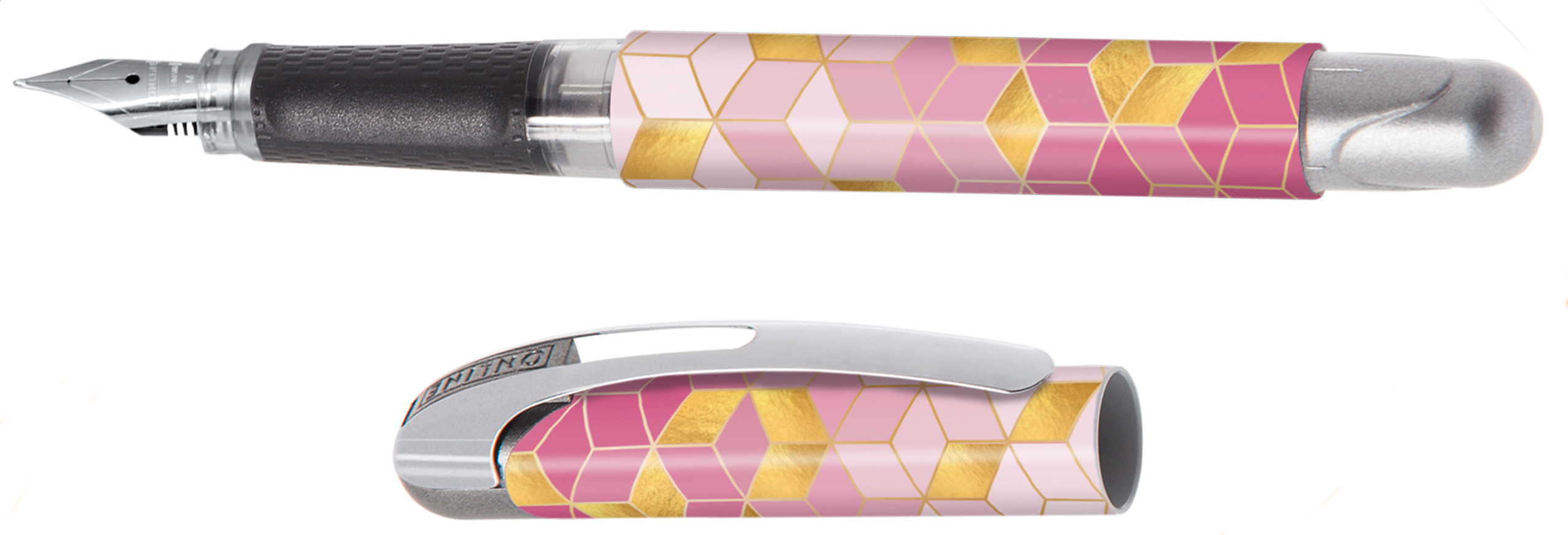 ONLINE-12527-3D-4014421125279 ONLINE Füllhalter College M 12527/3D Pink Squares – Hochwertig & günstig bei ShopDeca