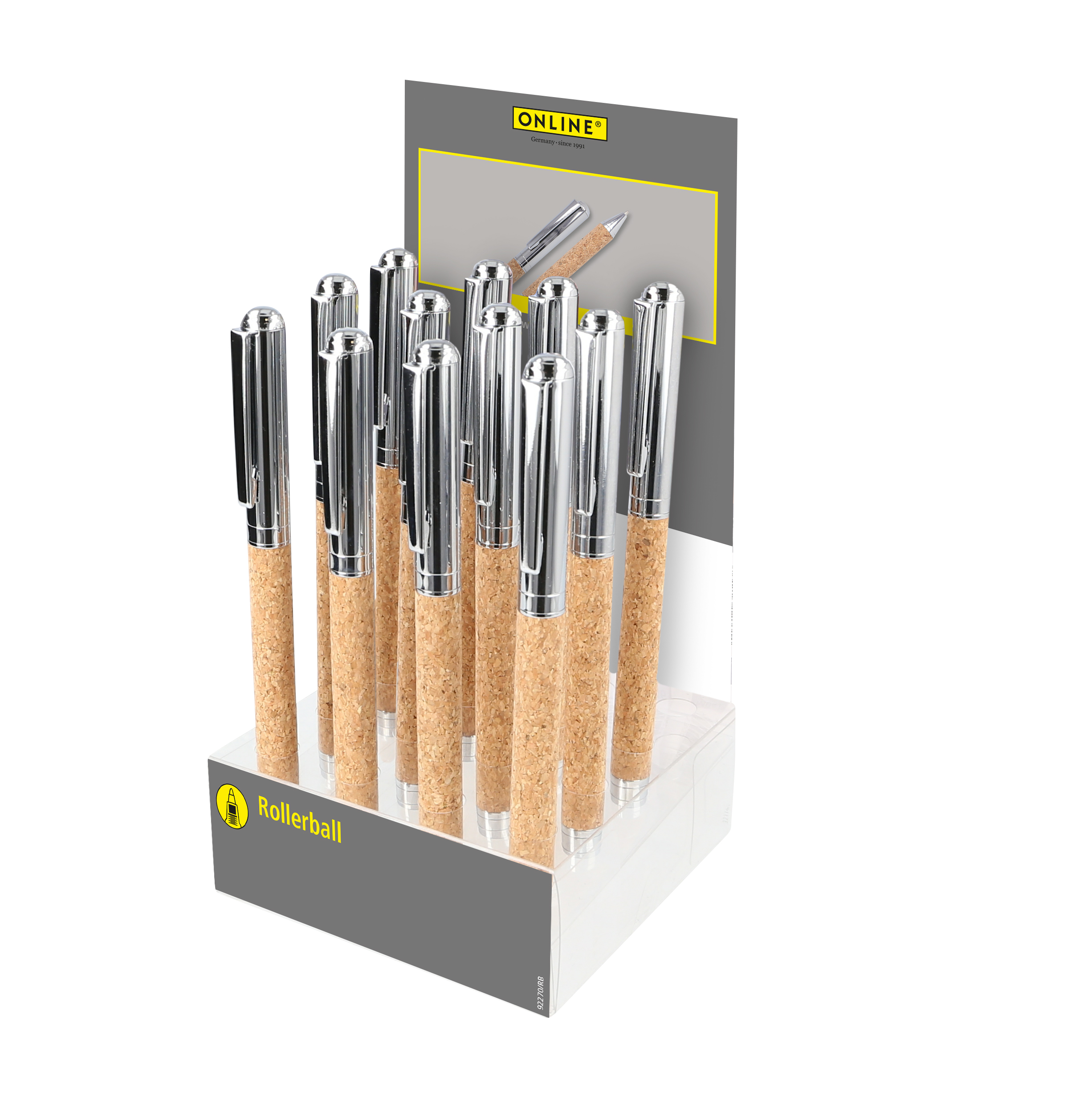 ONLINE-30167-12-4014421301673 ONLINE Thekendisplay Rollerball 30167/12 Cork Pen 12 Stück – Hochwertig & günstig bei ShopDeca