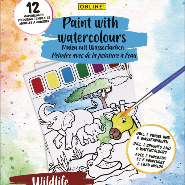 ONLINE Malset Wasserfarbe 61046/6 Wildlife 12 Stück