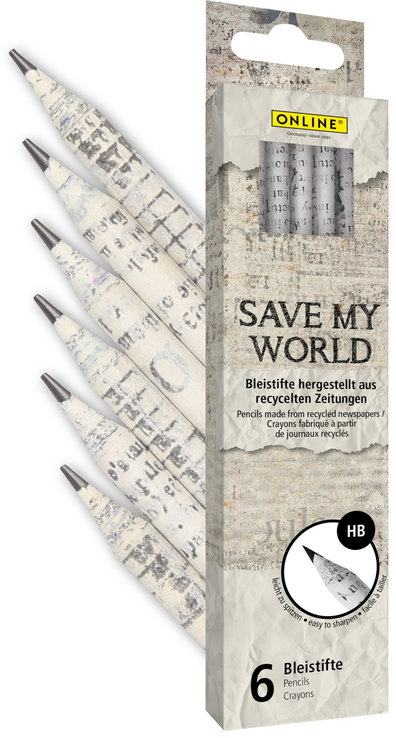 ONLINE-7919-4014421079190 ONLINE Bleistift Save My World HB 7919 6 Stück – Hochwertig & günstig bei ShopDeca