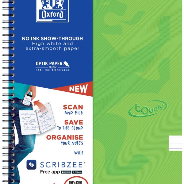 OXFORD Touch Spiralheft 400118800 A4, liniert 70 Blatt, hellgrün