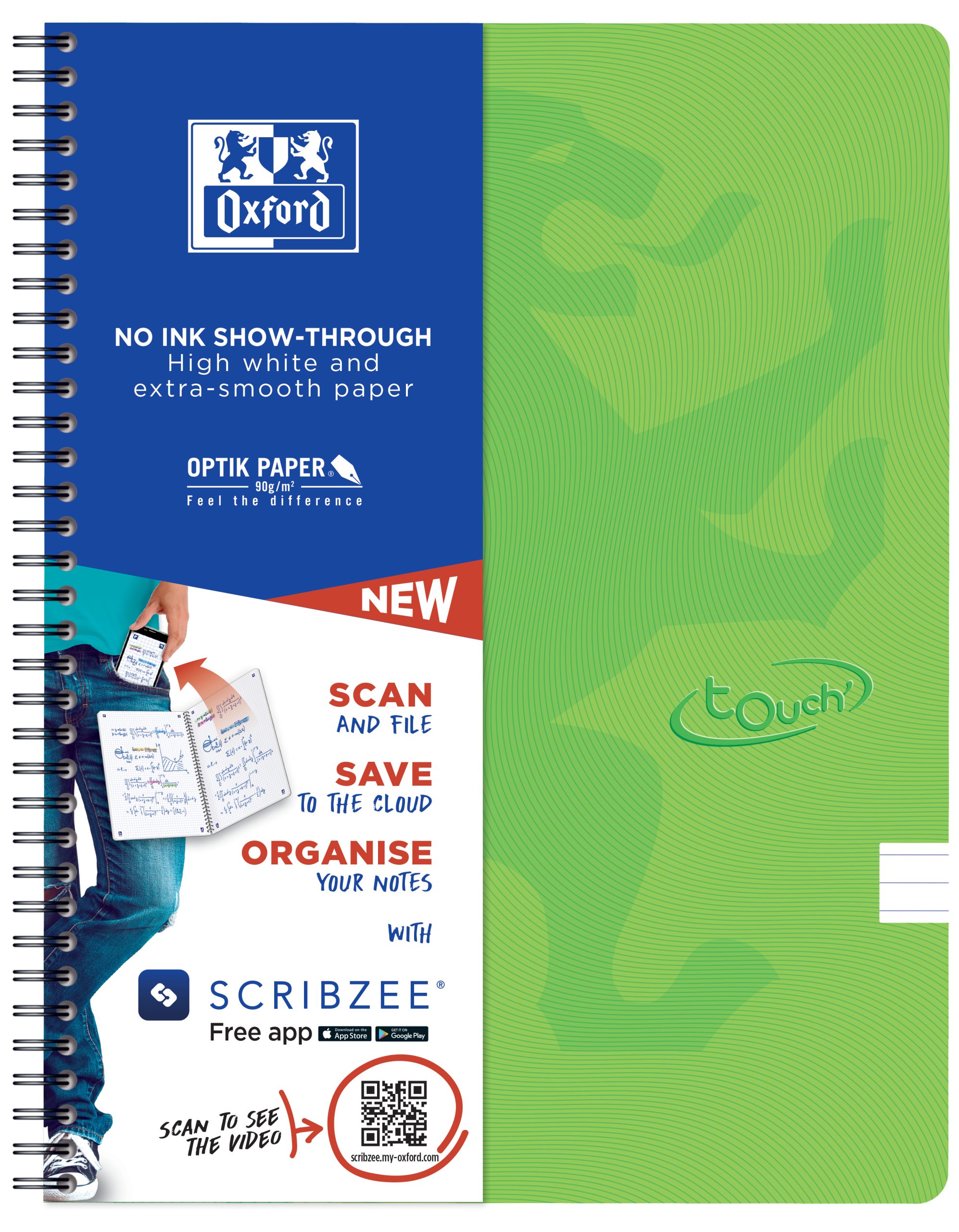 OXFORD-400118800-5904017342144 OXFORD Touch Spiralheft 400118800 A4, liniert 70 Blatt, hellgrün – Hochwertig & günstig bei ShopDeca