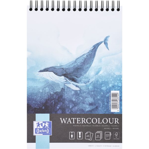OXFORD Art Aquarellblock A5 400184068 weiss, 300g 20 Blatt