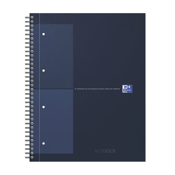 OXFORD Spiralbuch A4+ 400191240 kariert 5mm, dunkelblau 80 Bl.