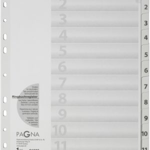 PAGNA Register Karton A4 31005-08 weiss 12-teilig, 1-12