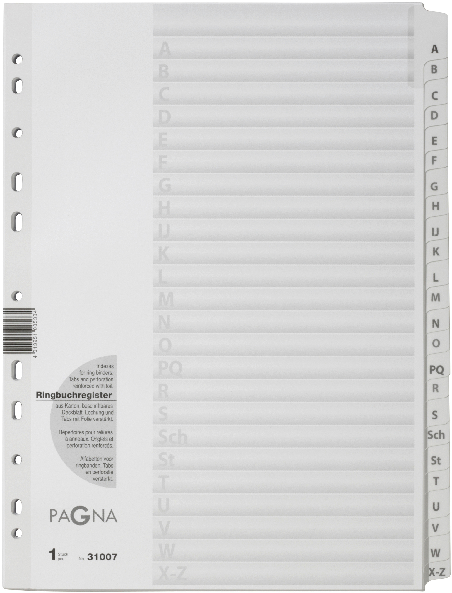 PAGNA-31007-08-4013951005334 PAGNA Karonregister A4 31007/08 weiss A-Z 24-teilig – Hochwertig & günstig bei ShopDeca
