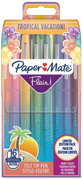 PAPERMATE Faserschreiber Flair 1mm 2061396 Tropical Vacation 16 Stück