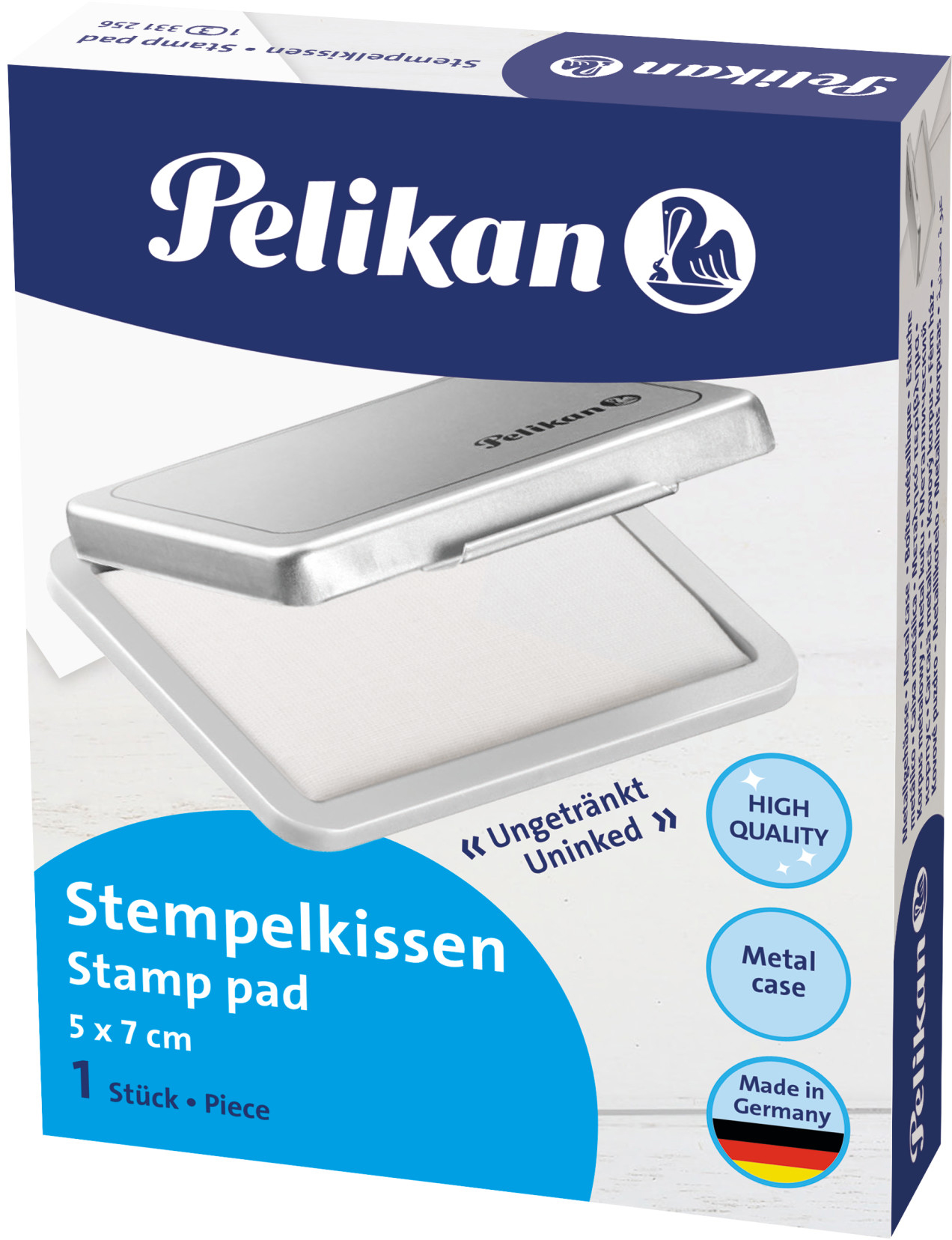 PELIKAN-331256-4012700331250 PELIKAN Metall-Stempelkissen 331256 Gr.3, ungetränkt 7x5cm – Hochwertig & günstig bei ShopDeca