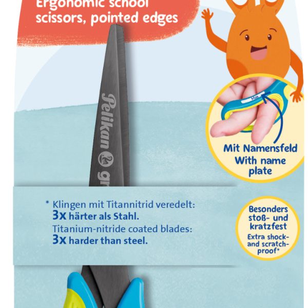 PELIKAN Schere spitz Griffix 810241 fresh blue, Rechtshänder
