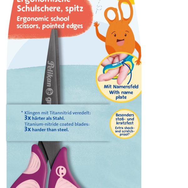 PELIKAN Schere spitz Griffix 819107 sweet berry, Rechtshänder