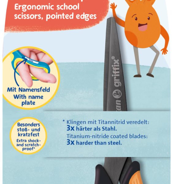 PELIKAN Schere spitz Griffix 819176 neon black, Linkshänder