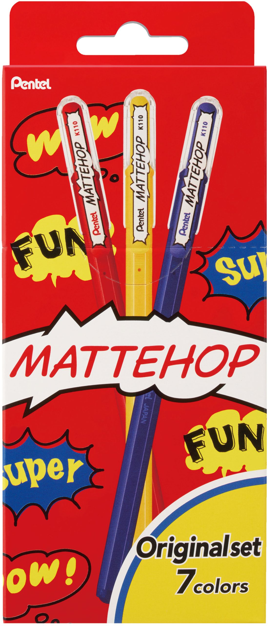 PENTEL-K110-V7STAX-0884851108760 PENTEL Rollerball Mattehop 0.5mm K110-V7STAX Original Set 7 Stück – Hochwertig & günstig bei ShopDeca