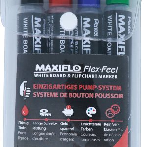 PENTEL Whiteboard Marker Maxiflo MWL5SBF-4 FlexFeel, 4 Stück