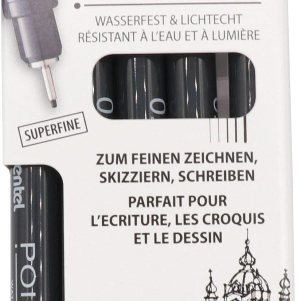 PENTEL Pointliner Pigment Superfine YS20P-5A schwarz 5 Stück
