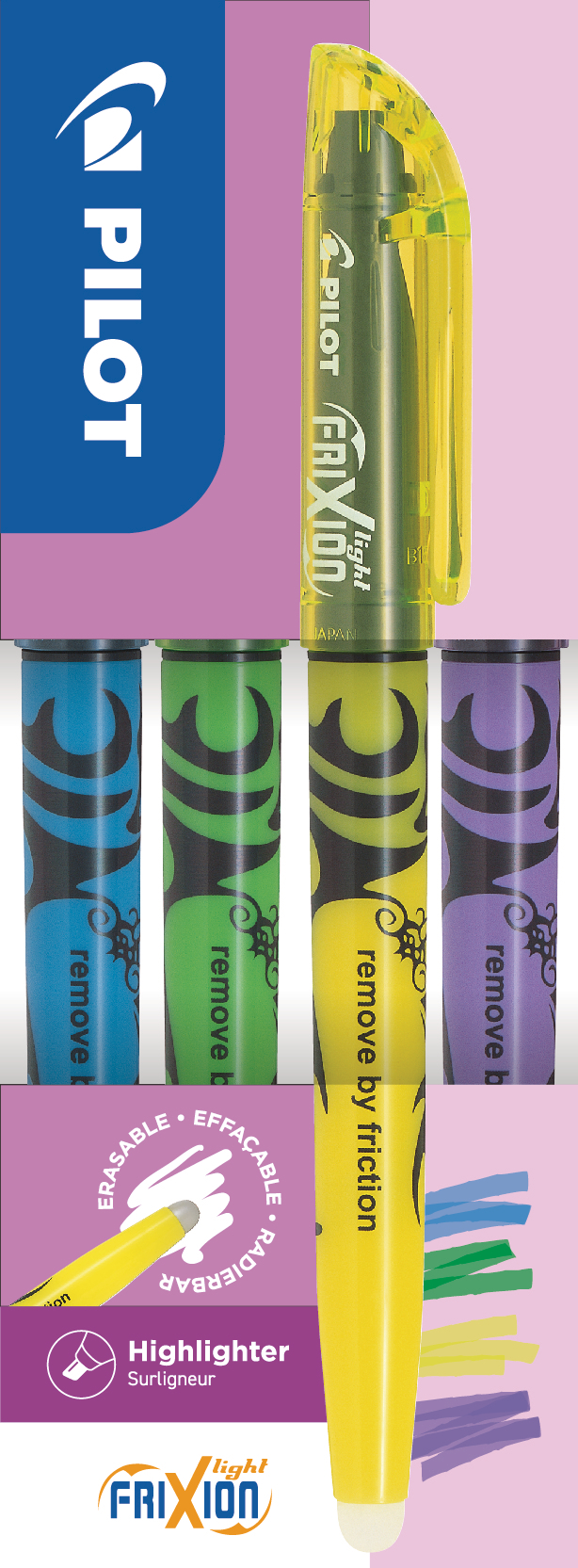 PILOT-170.001.95-3131910450146 PILOT Textmarker FriXion Light 4mm 170.001.95 assortiert 4 Stück – Hochwertig & günstig bei ShopDeca