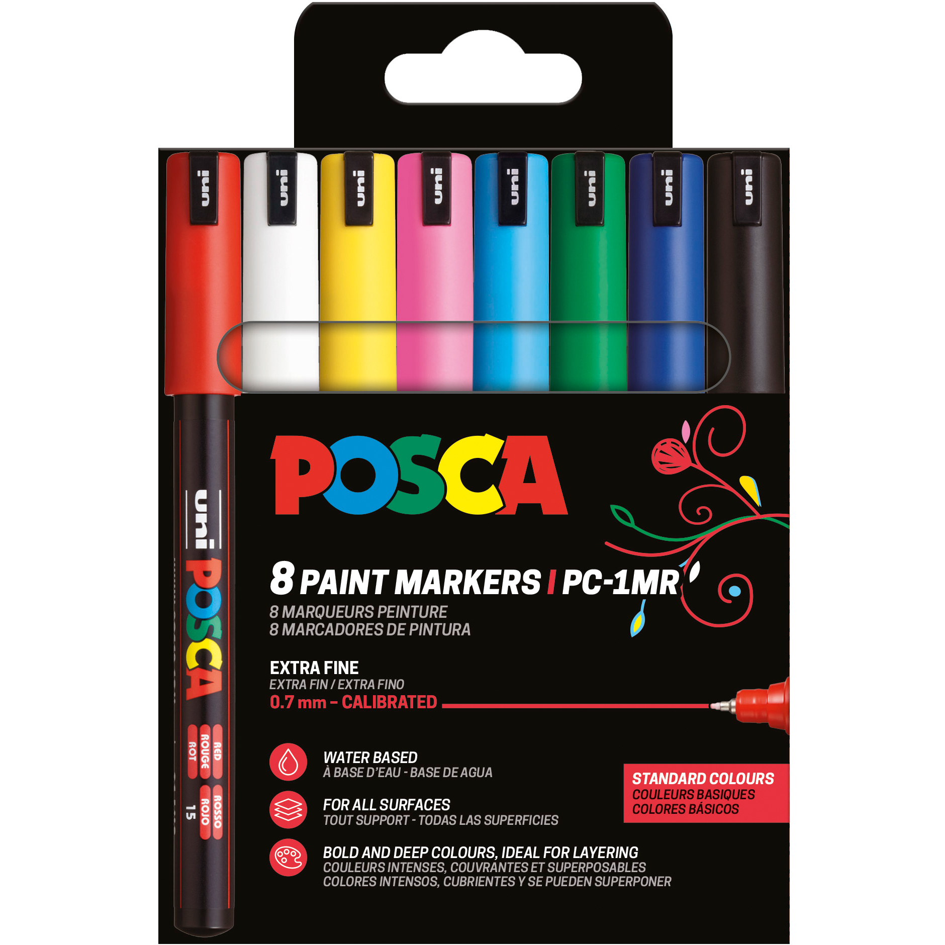 POSCA-PC-1MR-8P-3701614901413 POSCA Fineliner 0.7mm PC-1MR 8P 8 Farben ass. – Hochwertig & günstig bei ShopDeca