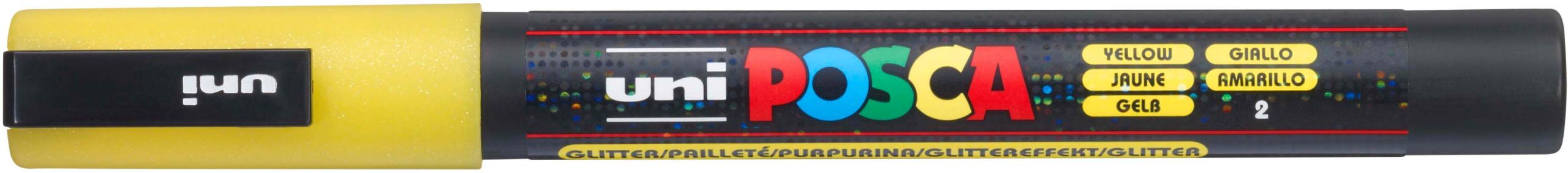 POSCA-PC-3ML-YELLO-4902778197943 POSCA Marker 0.9-1.3mm PC-3ML YELLO glitzer gelb – Hochwertig & günstig bei ShopDeca