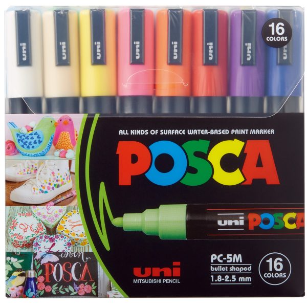 POSCA Marker 1.8-2.5mm PC-5M 16C 16 Farben ass.