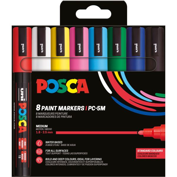 POSCA Marker 1.8-2.5mm PC-5M 8P 8 Farben ass.