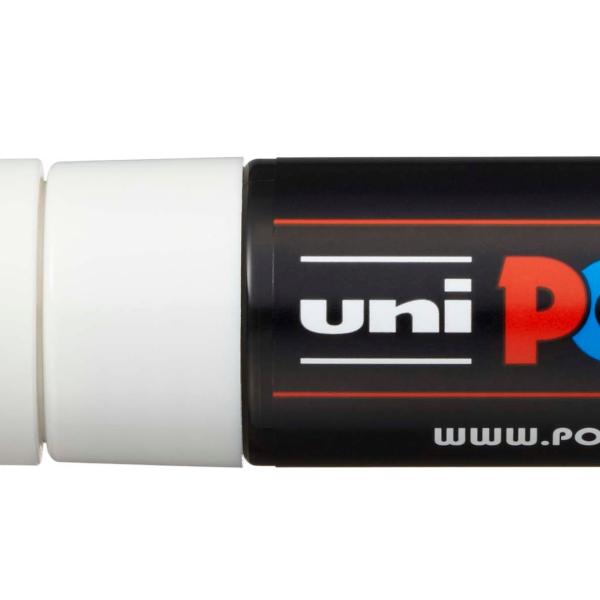 POSCA Marker 8mm PC-8K WHITE weiss, Keilspitze