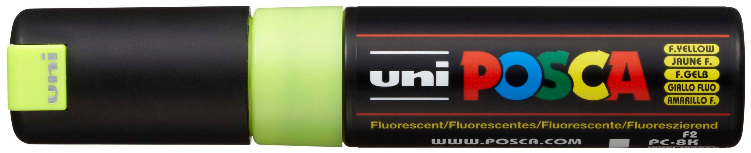 POSCA Marker 8mm PC8K F.YELLO fluo gelb, Keilspitze
