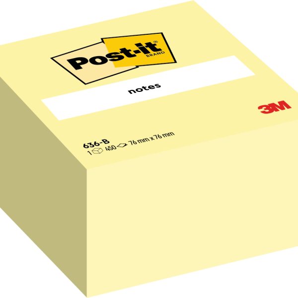 POST-IT Würfel 76x76mm 636B gelb/450 Blatt