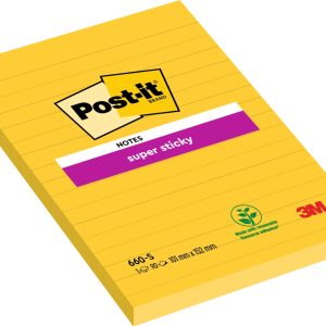 POST-IT Block Super Sticky 102x152mm 660-S gelb/90 Blatt, liniert