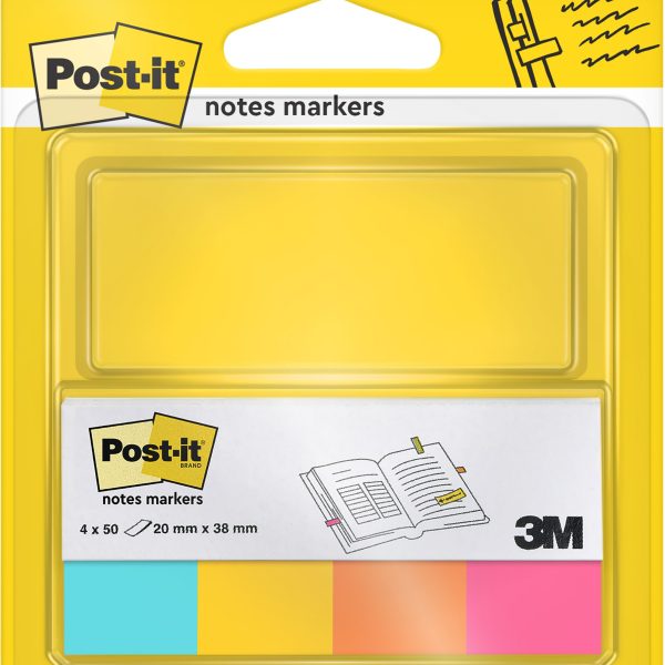 POST-IT Page Marker 20x38mm 670-4P Ultrafarben 4x50 Streifen