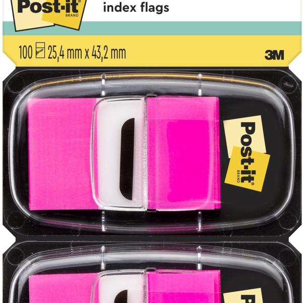 POST-IT Index 2er Set 25,4x43,2mm 680-BP2 neon pink 2x50 Stück