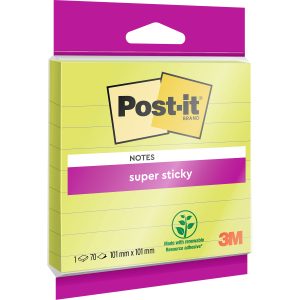 POST-IT Block Super Sticky 100x100mm XL-LL grün, 70 Bl., liniert, hängbar