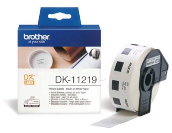 PTOUCH-DK-11219-4977766634564 PTOUCH Etiketten rund 12mm DK-11219 QL-500/550 1200 Stk./Rolle – Hochwertig & günstig bei ShopDeca