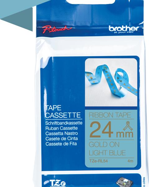 PTOUCH Band hellblau/gold TZE-RL54 Tze Geräte 24mm