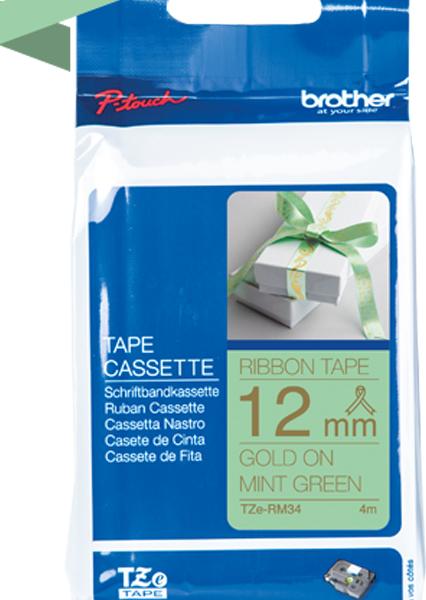 PTOUCH Band mintgrün/gold TZE-RM34 Tze Geräte 12-36mm