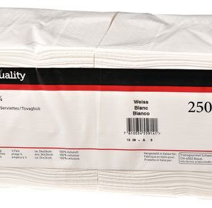 QUALITY Servietten Party 24x24cm 992570 weiss 250 Stück