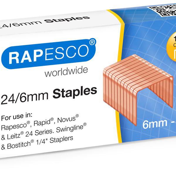 RAPESCO Heftklammern 24/6mm S24600Z3 1000 Stück Kupfer